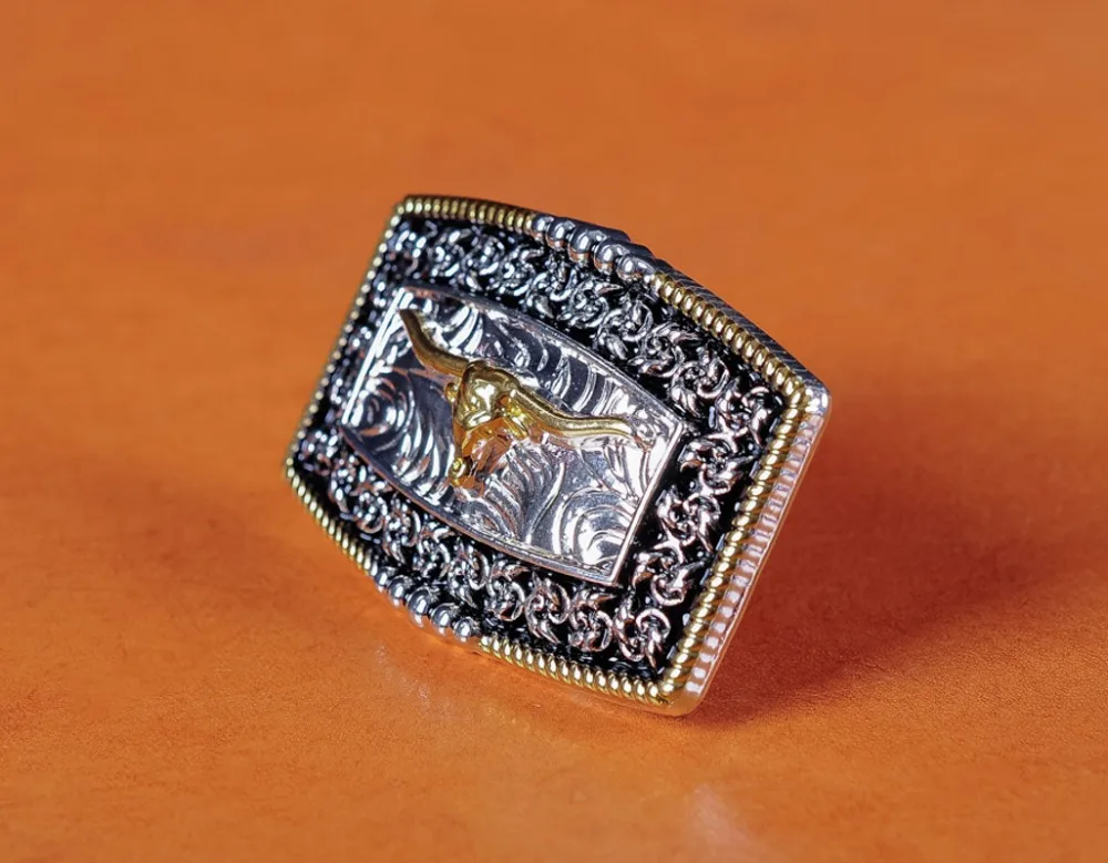 5 шт. 45*30 мм ковбойский цветок Техаса золотистый бык длинногорный и боковой