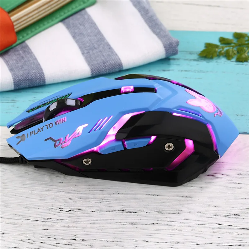OW мышь с дышащей светодиодной подсветкой игровая D. VA Mercy Reaper Genji Проводная USB