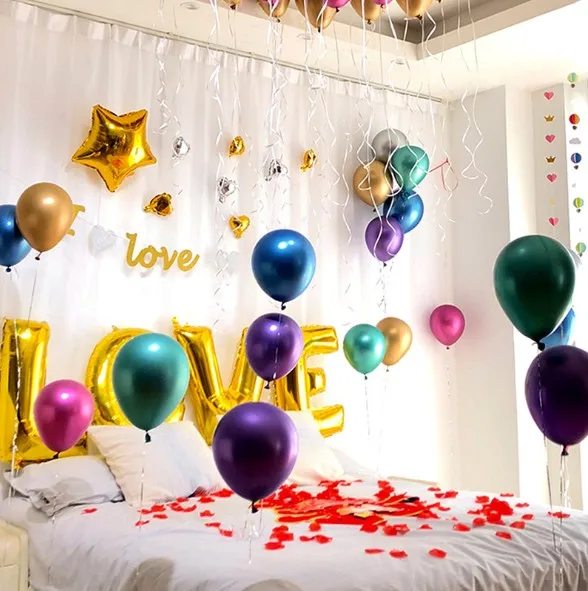 50pcs Chrome Latex Balloons Wedding Party Decor Globos Thick Pearl Metallic Ballon birthday party decorations kids