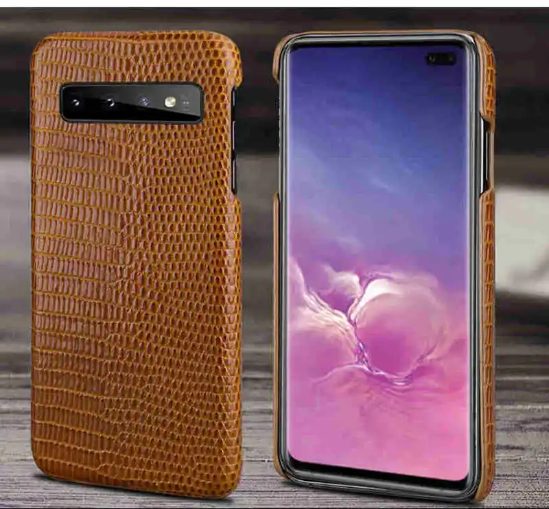 Чехол-накладка из натуральной кожи для Samsung Galaxy S10 Plus роскошный чехол с рисунком