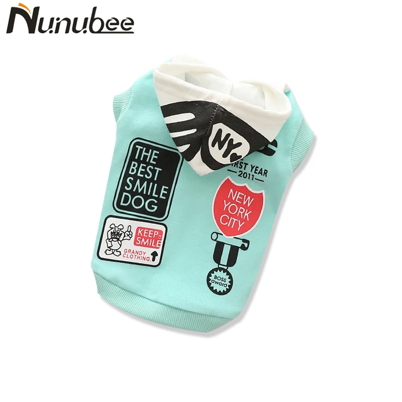 Nunubee прекрасный хлопок Soft 100% Собака Толстовка Пальто Щенок Одежда для собак