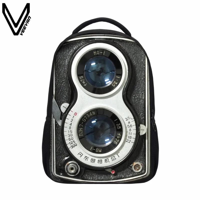 VEEVANV 2019 новые модные ретро рюкзаки с 3D принтом камеры повседневные сумки для