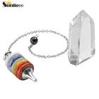 Sunligoo 7 Чакры, лечебный набор, 7 Чакры, подвеска-Маятник из хрусталя, дюбсинг и натуральный прозрачный кварц, жезл для рейки, дивинация, медитация для йоги