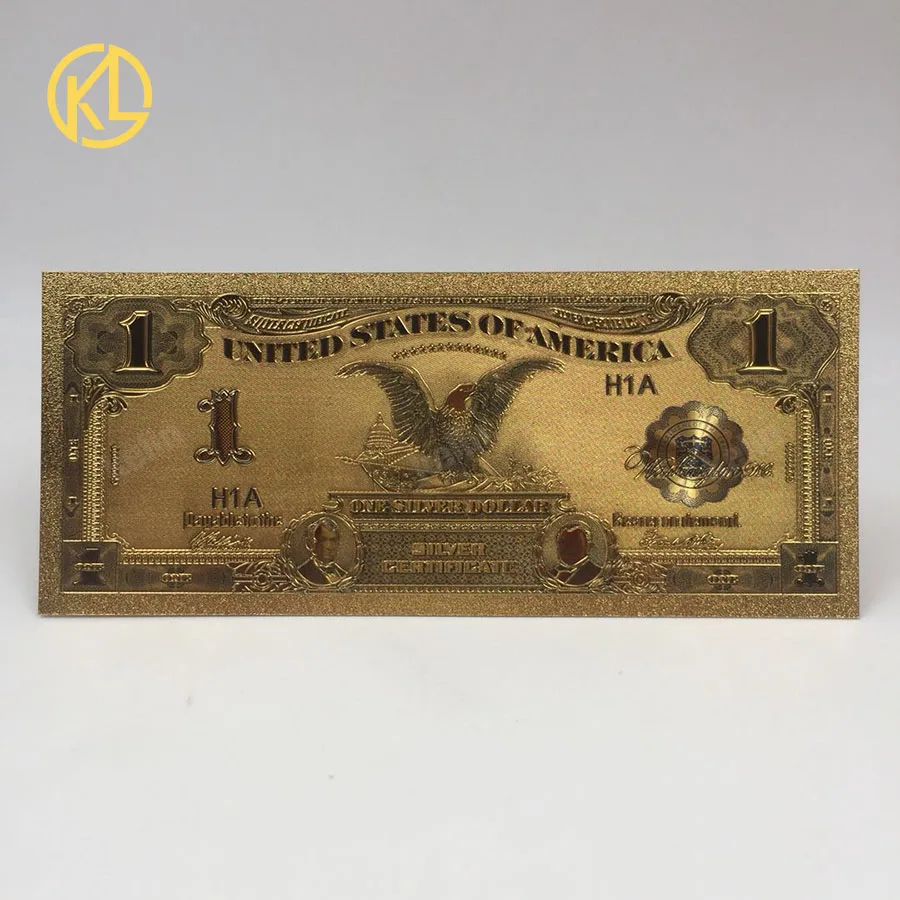 2 шт./лот 1899 лет версия черный орел 1 доллар США банкнота из золотой фольги