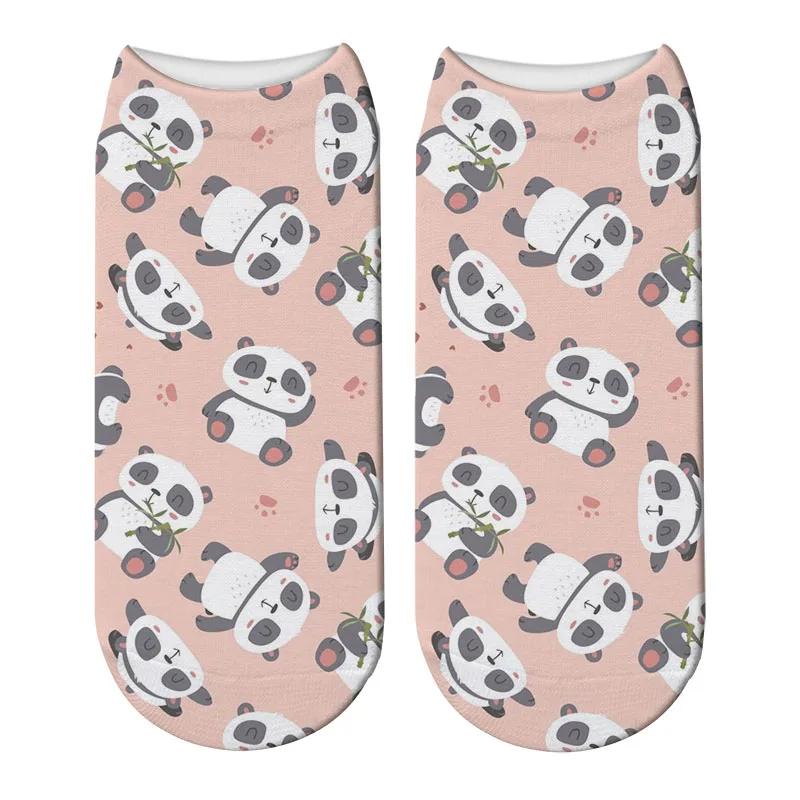 005 Kawaii, женские хлопковые носки унисекс, Мультяшные животные, смешные короткие носки, рисунок панды, искусство, счастливые носки, 7S-ZWS34 - Цвет: 005