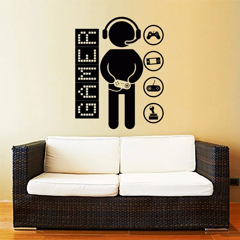 

2018 Sale Game Controllers Gamer Gaming Video Wall Decal Vinyl Art Decor Sticker Home Design Murals Boy Room Bedroom Dorm M660