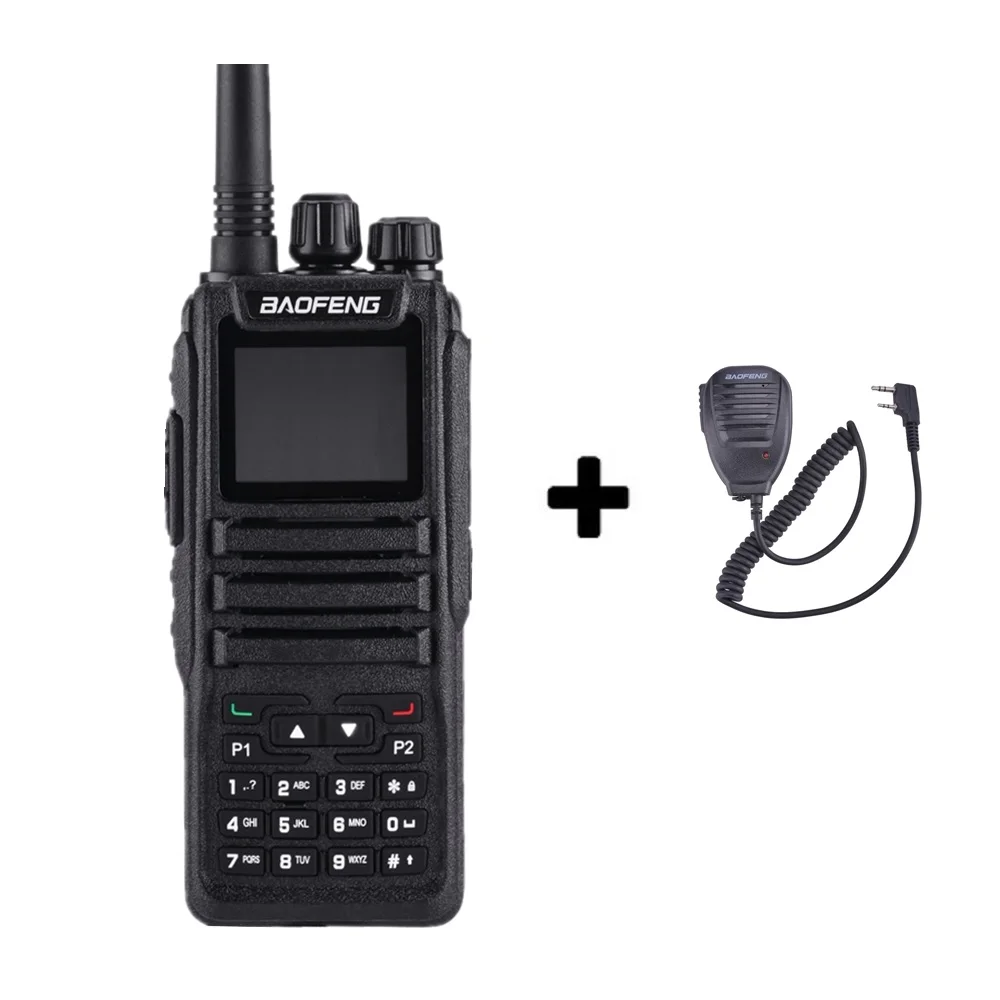 Add 1 mic speaker Baofeng DM-1701 DMR Walkie Talkie Tier 1 Tier 2 Dual Time Slot Двухдиапазонная цифровая двухсторонняя радиостанция Baofeng Dm 1701 радиостанция - Цвет: Add 1 mic speaker