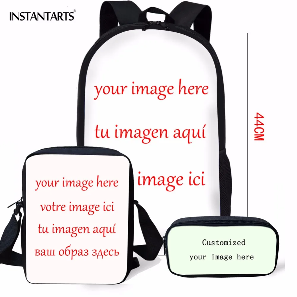 INSTANTARTS дети Mochila рюкзак 3D милые синие джинсы животного с рисунком кота для девочек