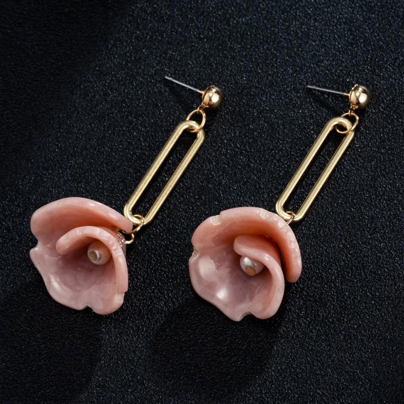 2019 новый модный акриловый цветок висячие серьги для женщин девочек сладкий