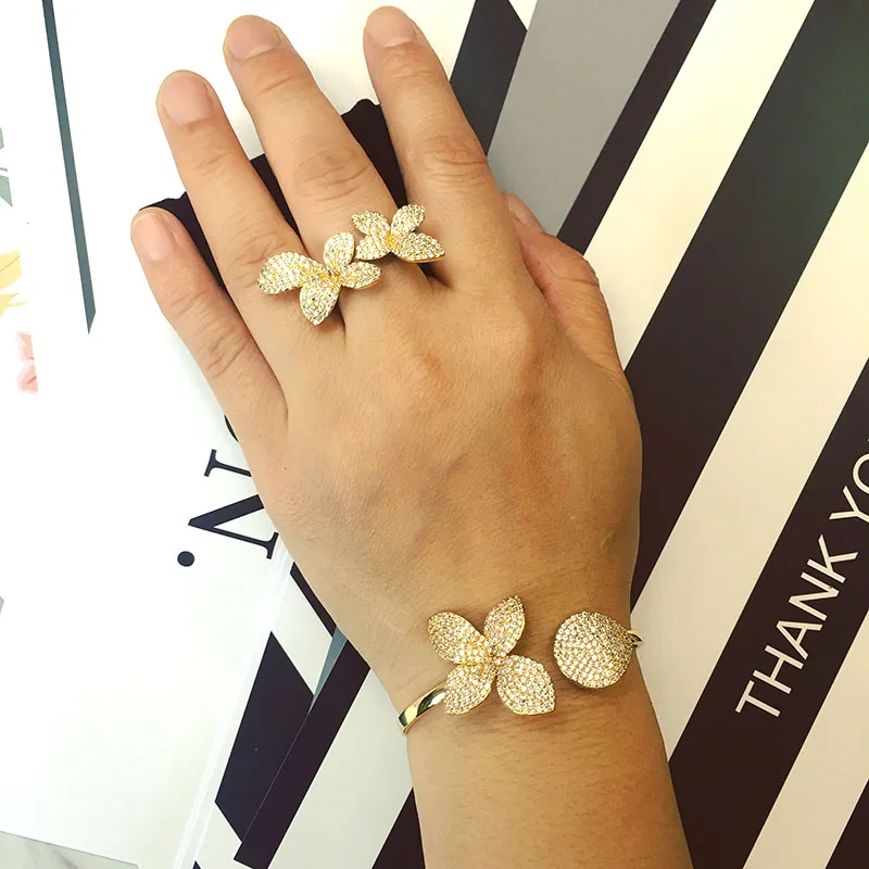 Janekelly дизайнерский Топ аксессуары Модный Цветок Уникальные манжеты браслет и