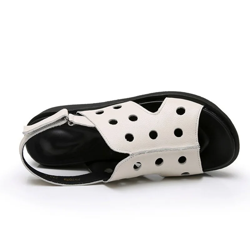 Женские открытые сандалии из натуральной кожи босоножки на платформе с открытым