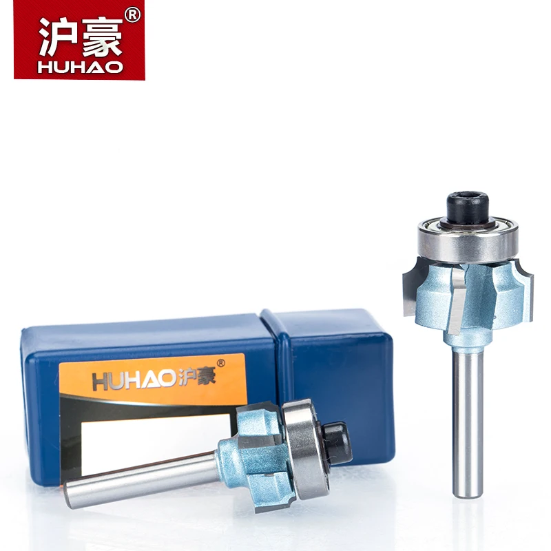 

HUHAO 1pc 1/4" Woodworking Bit With Bearings CNC Tool Four Teeth Trimming Milling Cutter Router Bits For Wood High Speed Steel
