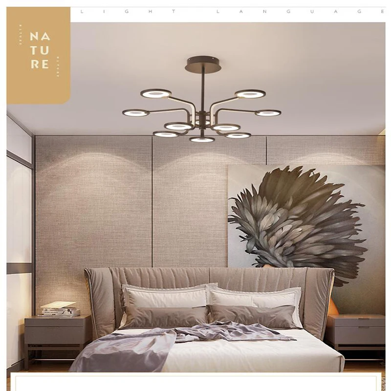 Люстра креативная бабочка алюминиевая коричневая l спальня гостиная модный