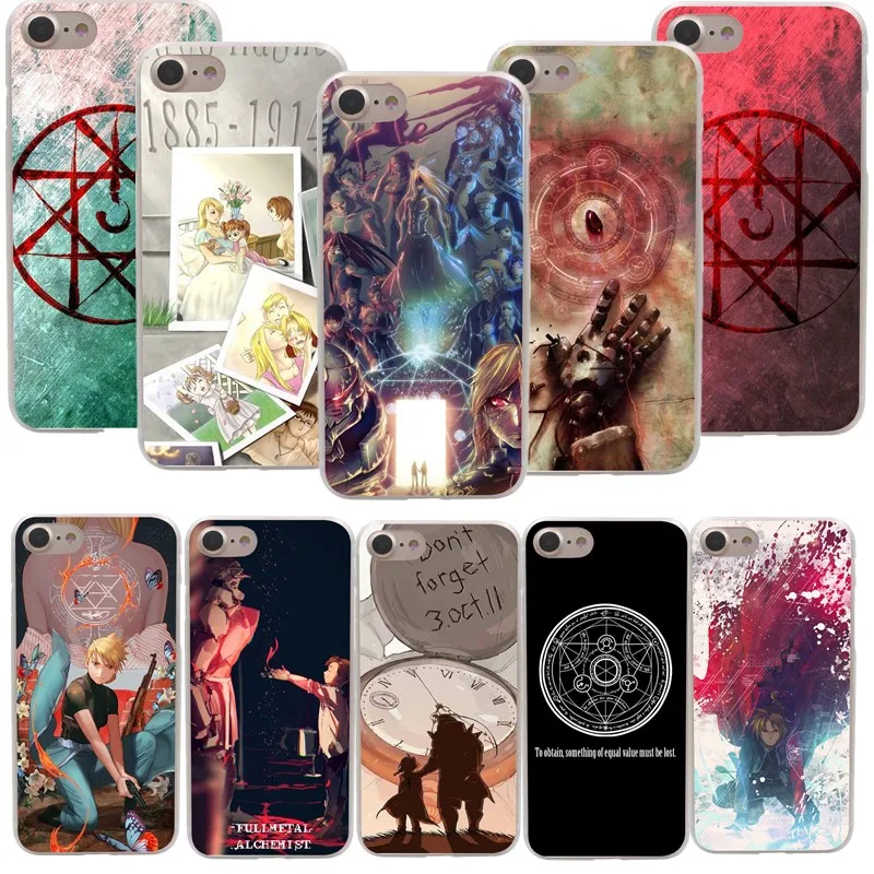 Anime Fullmetal alchemist Coque Cover For Apple iPhone 6 6s Plus 7 8 X 10 Soft silicone TPU transparent Phone Case |