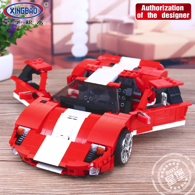 XINGBAO Technic Ford GT 40 Creator speed Champions Mustangs строительные блоки кирпичи модель автомобиля