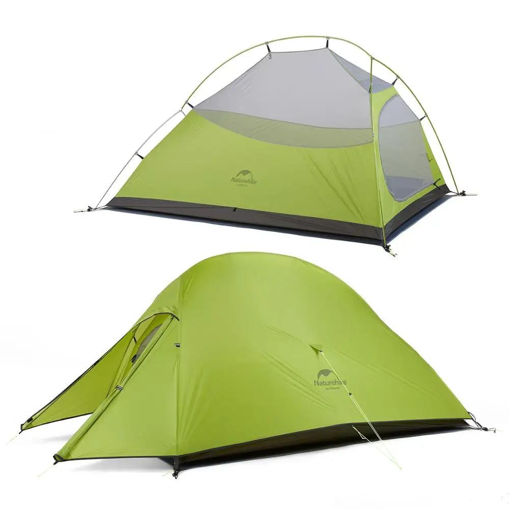 NatureHike Upgrade Cloud Up 20D силиконовые палатки двухслойные 3 Человек Палатка Сверхлегкий Открытый Палатки Кемпинг barraca de praia - Цвет: 2 person Light green