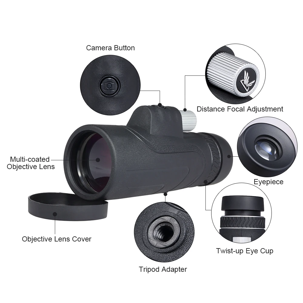 SUNCORE 10X50 HD монокуляр BT телескоп для фотосъемки Мини Монокуляр охоты кемпинга с