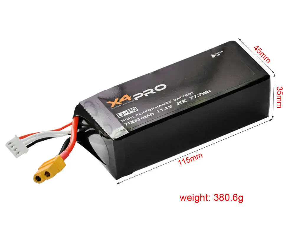 1 шт. Hubsan X4 Pro Батарея (H109S Батарея) 11.1 В 7000 мАч запасные части Аксессуары Бесплатная