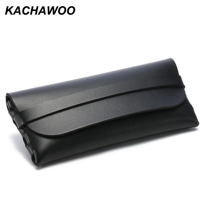Солнцезащитные очки Kachawoo, очки для чтения, сумка, Модный черный, белый чехол ручной работы из искусственной кожи для солнцезащитных очков дл...