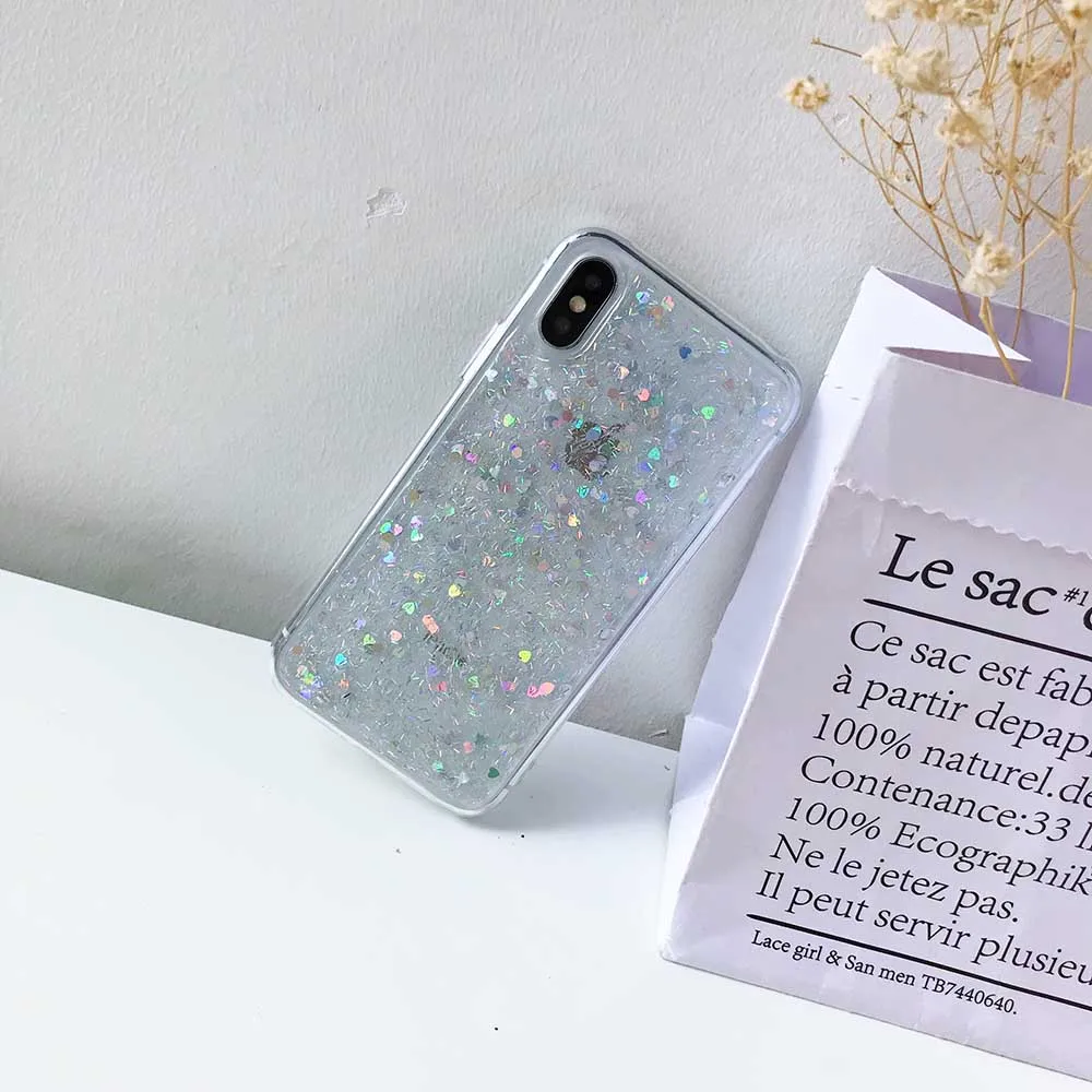 KUKE Heart-shaped vertical bar glitter phone case For iPhone X 8 7 6S 6 Plus Cute Case Fashion Capa Soft TPU Back Cover Cases |