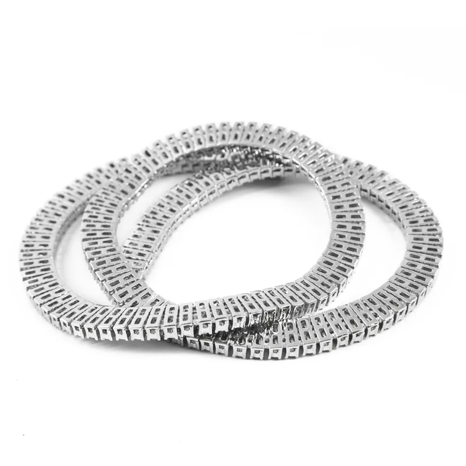 Ожерелье UWIN Mne в стиле хип хоп цепочка 3 ряда ледяные цвета золотые сияющие