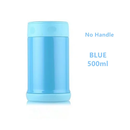 500ml Blue 500 мл/800 мл/1000 мл двойной термос из нержавеющей стали контейнеры для супа большая емкость термосы Портативный Ланч-бокс - Цвет: 500ml Blue