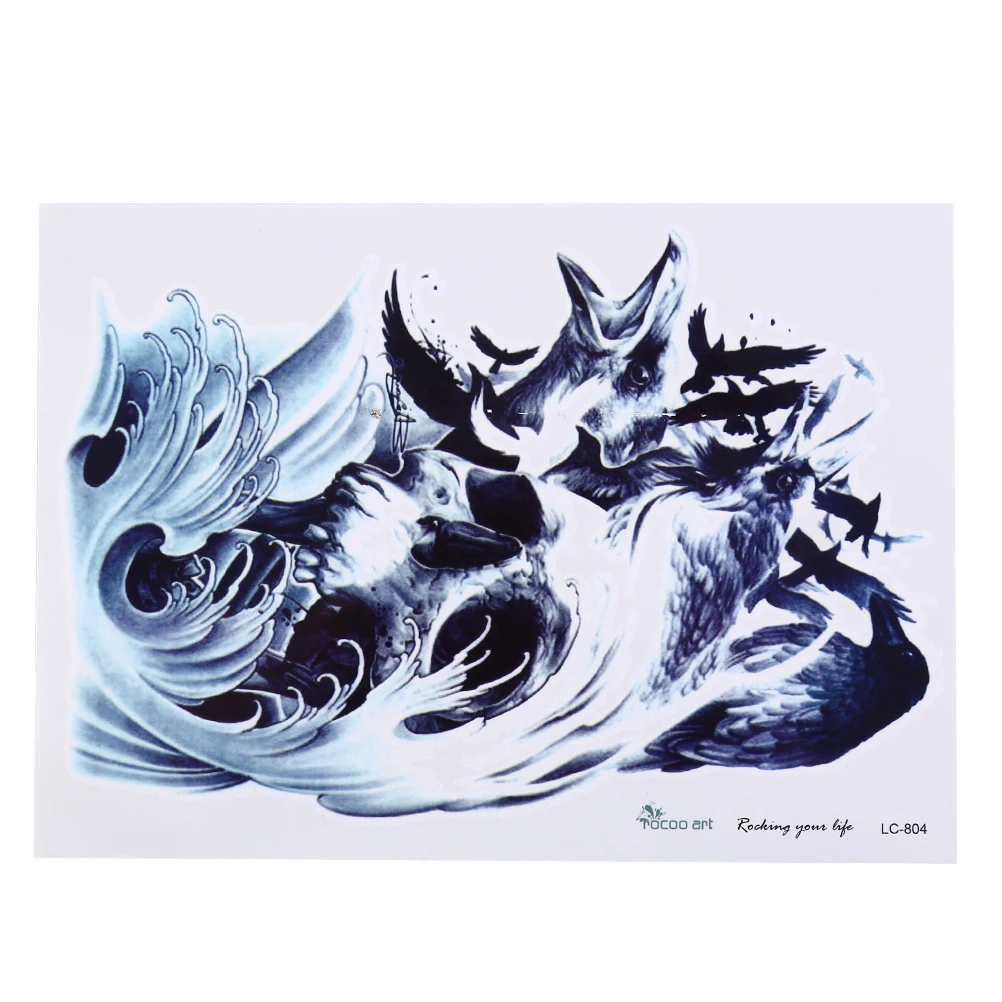 Мода череп смерти временная татуировка тело рука нога мужская водонепроницаемая