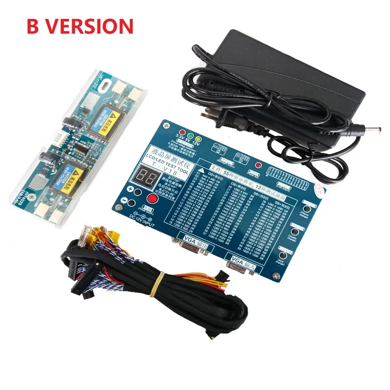 

Испытательный инструмент для панели светодиодный ЖК-экран тестер поддержка 7-84 дюймов + трансформатор напряжения плата + 6 шт. LVDS кабель + 12 В источник питания