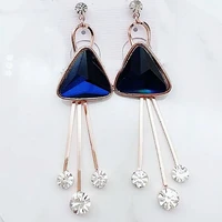 2018 simple temperament geometric drop earrings square crystal triangle alloy strip dangle pendientes earrings for women brincos