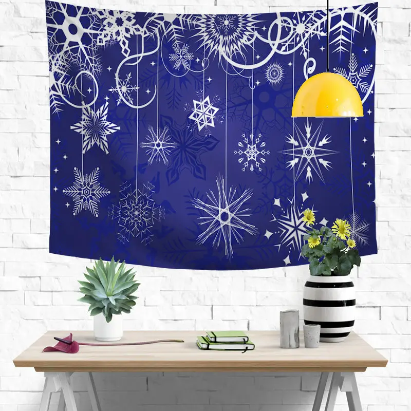 Акция 3D Рождественские гобелены снежинки белые облака украшения для спальни