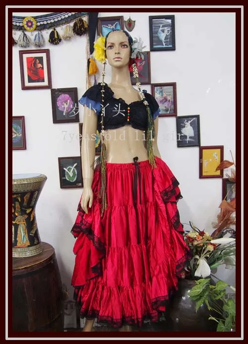 

Lace Belly Dance Lotus leaf sleeve Top 9DZ17