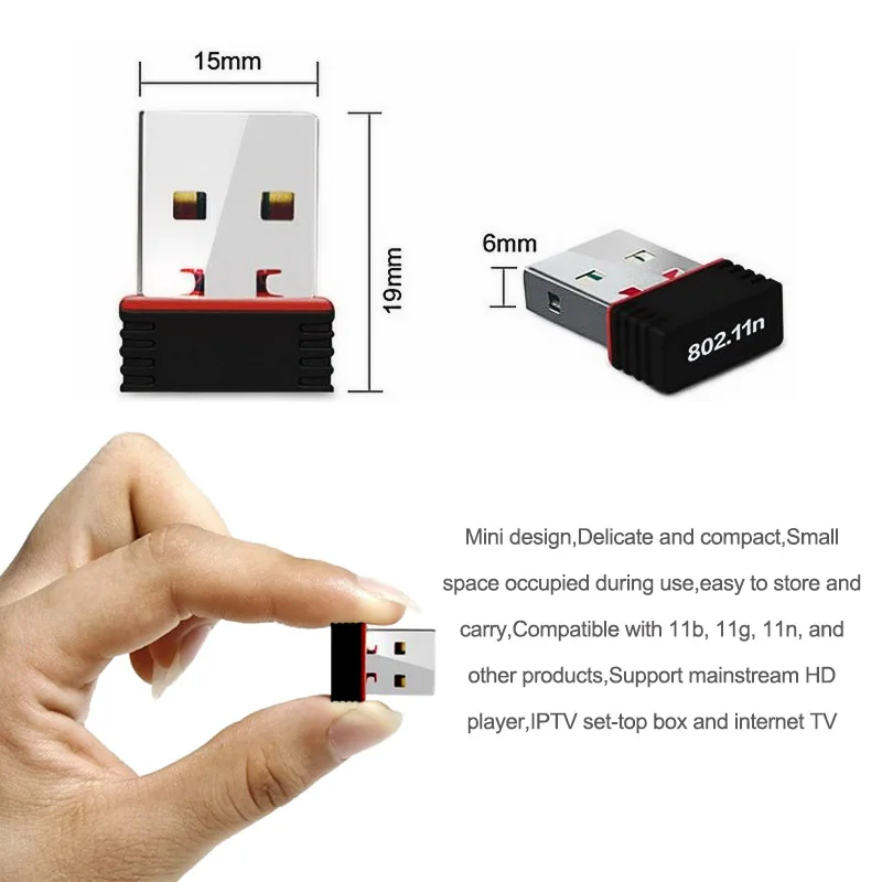 Мини 300 Мбит/с USB 2 0 WiFi беспроводной адаптер сетевой LAN карты 802 11 ngb Ralink MT7601 |