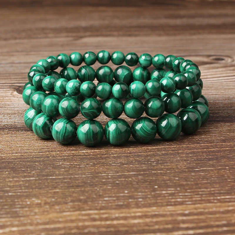 

4 6 8 10 12mm Natural Green Malachite Tiger Eye Stone Beads Bracelet Be Fit for Jewelry DIY Men and Women Amulet Accessories