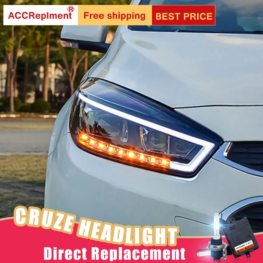 2 шт. светодиодный фары для Chevrole Cruze 2015 2016 автомобиля Ангельские Глазки ксенон HID