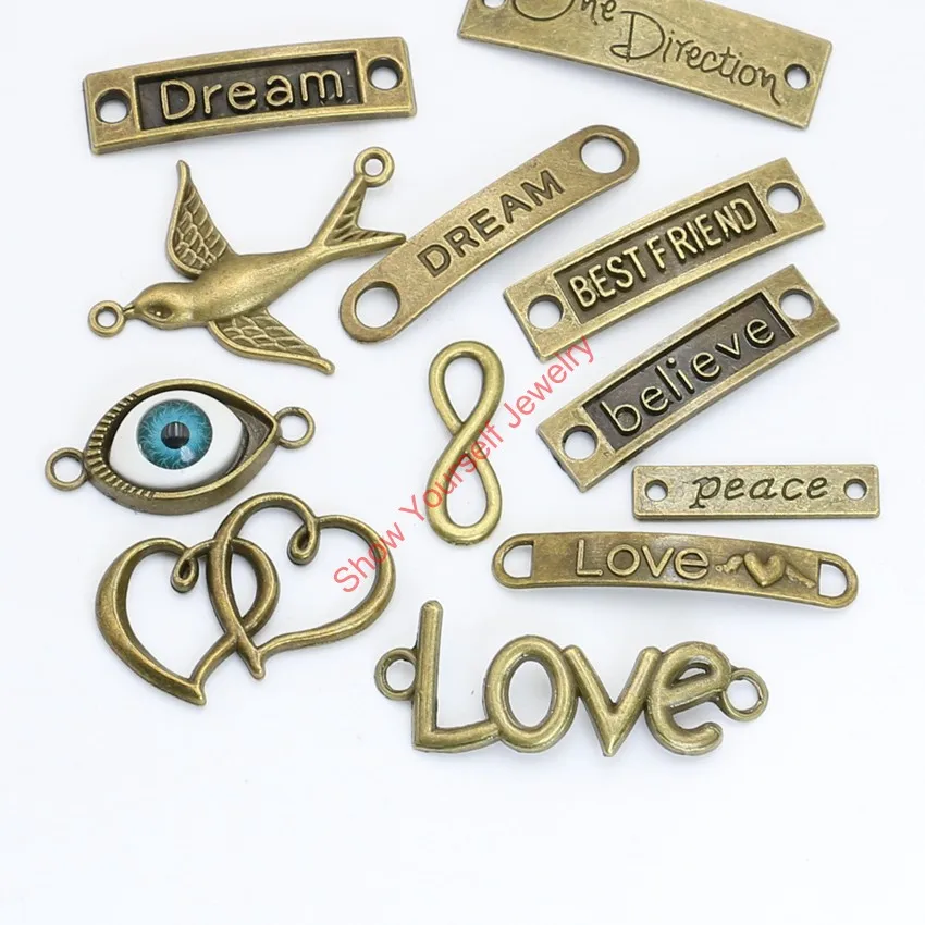 12 шт. Позолоченные антикварные бронзовые винтажные разъемы для изготовления