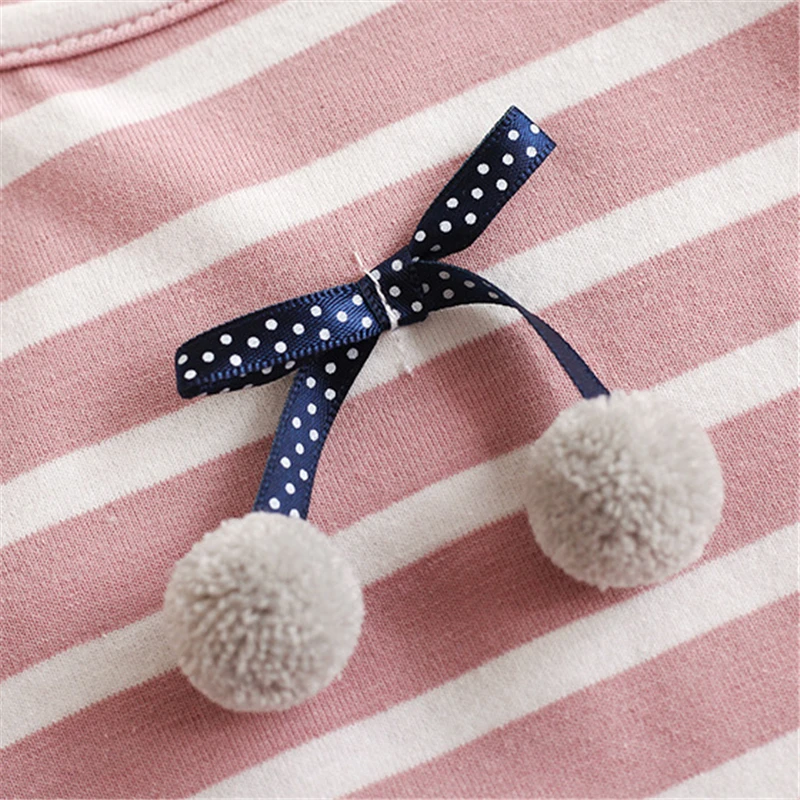 Новая летняя футболка для маленьких девочек рубашки в полоску блузка с рюшами и