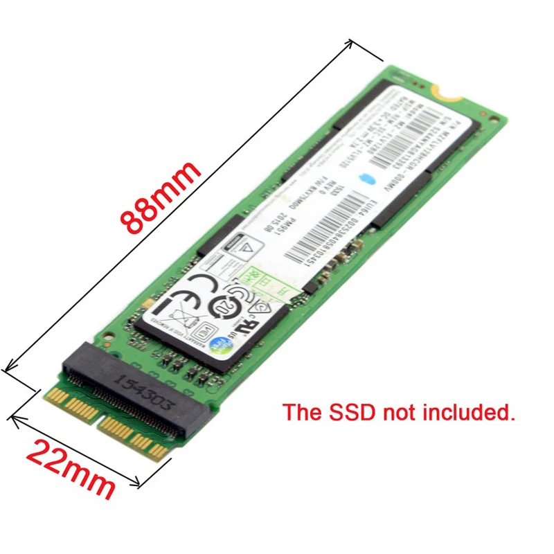 Адаптер H1111Z для карт PCIE M2 адаптер M.2 SSD NGFF AHCI 2280 12 + 16 Pin Macbook Air 2013 | Компьютеры и офис