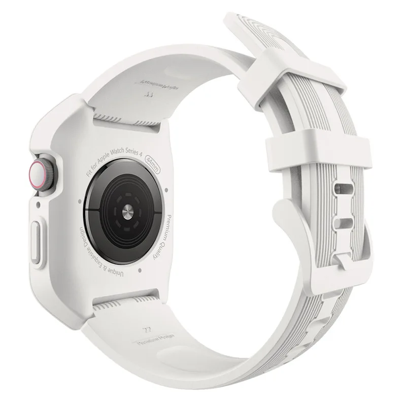 ASHEI силиконовые спортивные часы ремешок для Apple Watch 4 чехол 44 мм Прочный защитный чехол с ремешками для Apple Watch Series 4 - Цвет ремешка: White