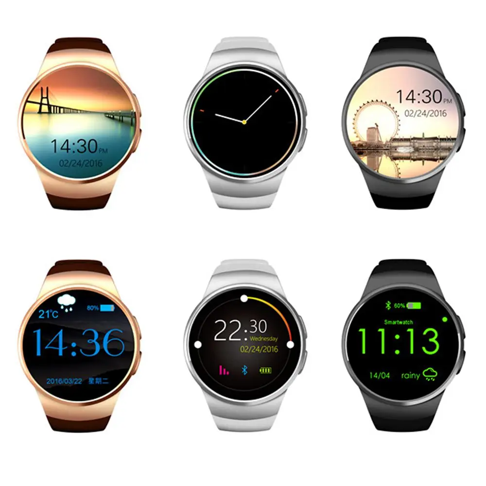 KW18 Смарт часы Android/iOS тонкие с сим картой TF Bluetooth телефон монитор сердечного ритма