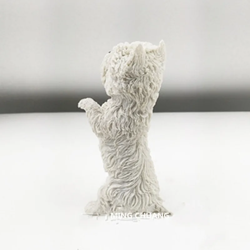 Симпатичная статуя щенка имитация West Highland White Terrier творческое искусство полимер