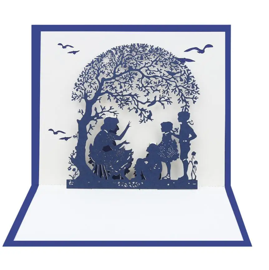 10 шт. ручной работы Kirigami Origami Tree Kids 3D Pop UP Поздравительные открытки