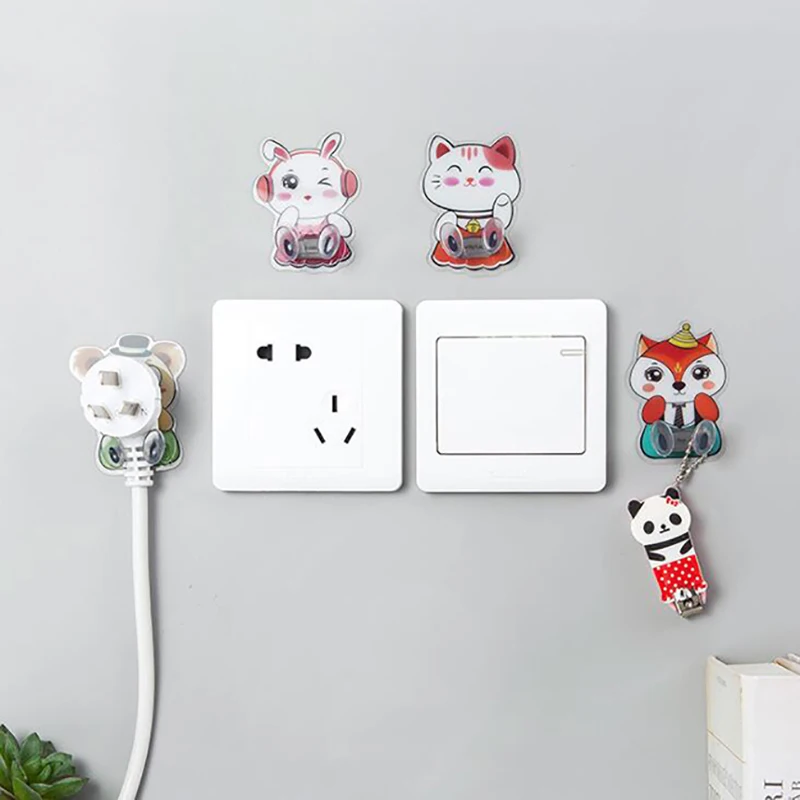 Мультяшный держатель для розетки настенный крючок хранения дома и офиса мощный