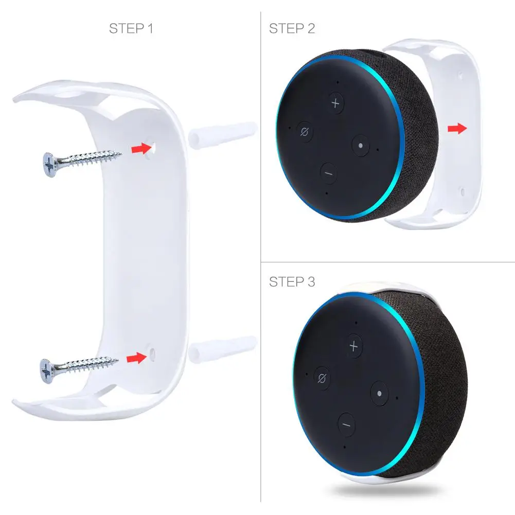 Wall Mount Third Generation Intelligent Audio Bracket Outlet Hanger Holder for Echo Dot (3rd Gen) Smart Speaker | Электроника
