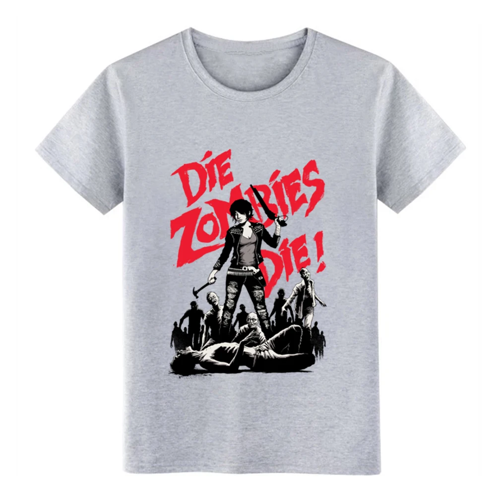 Мужская футболка с принтом Die Zombies на заказ S-XXXL однотонная сумасшедшая модная