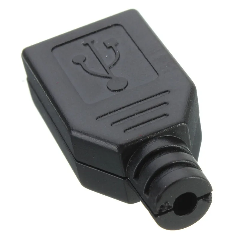 10 шт. 4 контактные USB разъёмы типа А с черной пластиковой крышкой|4 pin female connector|4