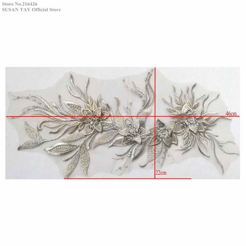 Новинка серое платье ручной работы с блестками и бисером украшенное 3D