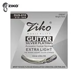 Струны для акустической гитары ZIKO DUS 010-048 011-050 012-053, шестигранный сердечник из углеродистой стали, посеребренные аксессуары для гитарных деталей