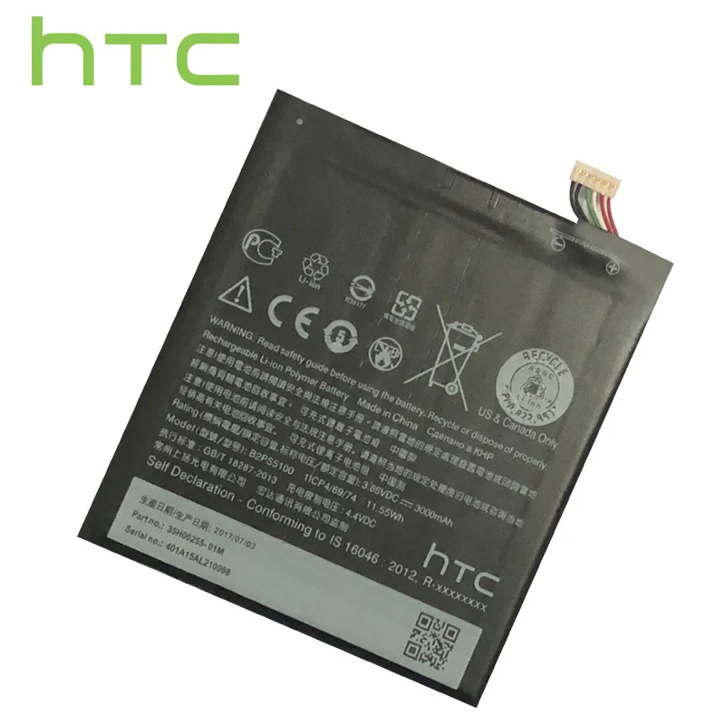 Оригинальный высококачественный аккумулятор HTC B2PS5100 3000 мАч для телефона Сменный