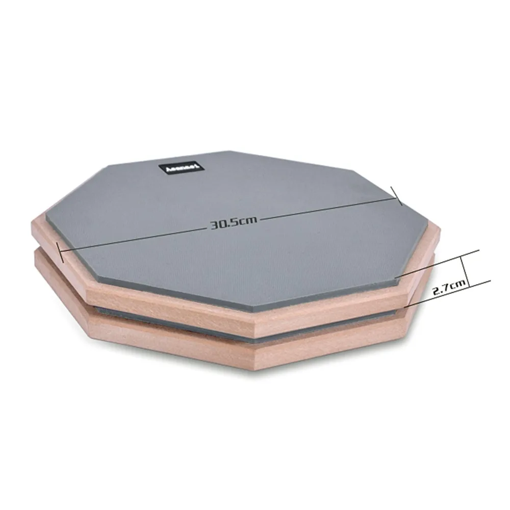 1 шт 12 дюймов резиновая деревянный немой барабан бесшумный практика Drumpad для