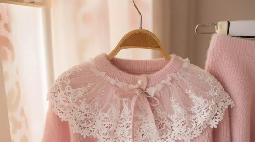 Детский комплект из 2 предметов кружевной вязаный кардиган и юбка Осень